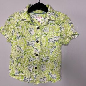 Cat & Jack Green Alligator Button Up Boys Size 2T